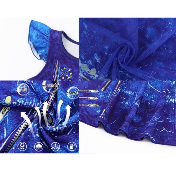Benylion Princess Dress With Cape Girls Birthday Party Cosplay Costume Toddler Ruffle Sleeve Fancy Outfit for 5-6 Years - 图片 6