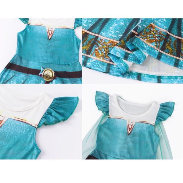 Benylion Girls Princess Costumes Princess Dresses Fancy Dress Up Outfits with Cape Birthday Party Cosplay Outfit for 5-6 Years - 图片 5