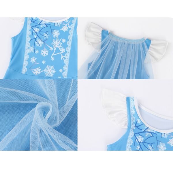 Benylion Girls Princess Costumes Princess Dresses Fancy Dress Up Outfits with Cape Birthday Party Cosplay Outfit for 5-6 Years - 图片 5