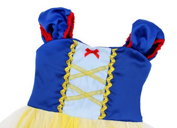 Jurebecia Girls Princess Dress Toddler Royal Storybook up Kids Puffed Sleeves & Tulle Skirt Birthday Party Costume Tulle Skirt - 图片 9