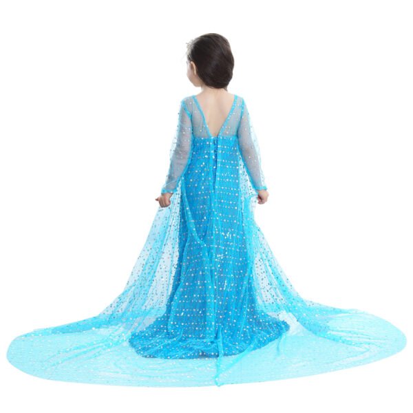 Jurebecia Girls Princess Dress Shimmering Sequin Mesh Cape & Costume-up Accessories for Cosplay Halloween - 图片 7