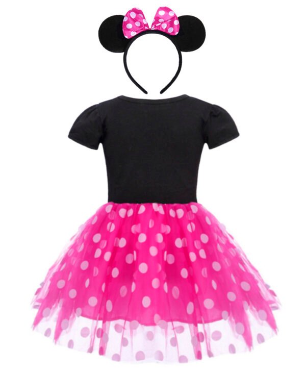 Jurebecia Girls Red Polka Dot Tutu Minnie Dress with Bow Headband Baby Toddler Party Mouse Costume for Birthday Cosplay - 图片 18
