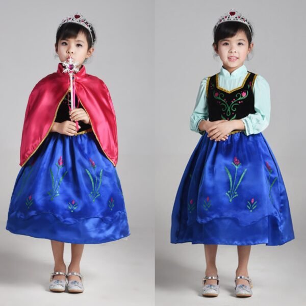 Jurebecia Princess Dress Snow Queen Costume for Girls Birthday Party Halloween Christmas Cosplay Outfit Toddler Kids - 图片 5