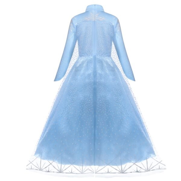 Jurebecia Snow Queen Princess Dress up Costume for Girl Birthday Party Blue Dresses up Little Girls Christmas Halloween Cosplay Costume with Accessories - 图片 13