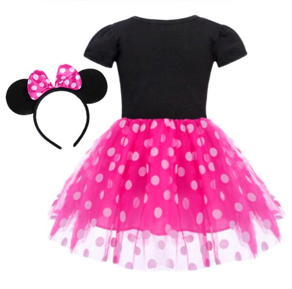 Jurebecia Girls Red Polka Dot Tutu Minnie Dress with Bow Headband Baby Toddler Party Mouse Costume for Birthday Cosplay - 图片 17