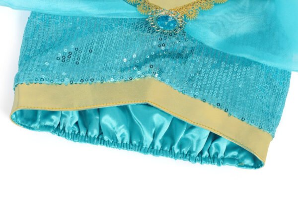 Jurebecia Princess Costume for Girls Sequined Halloween Dress up Blue with Accessories - 图片 11