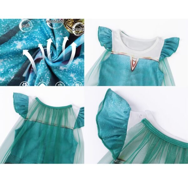 Benylion Girls Princess Costumes Princess Dresses Fancy Dress Up Outfits with Cape Birthday Party Cosplay Outfit for 5-6 Years - 图片 6