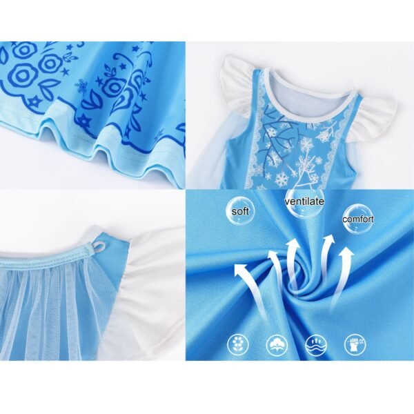 Benylion Girls Princess Costumes Princess Dresses Fancy Dress Up Outfits with Cape Birthday Party Cosplay Outfit for 5-6 Years - 图片 6