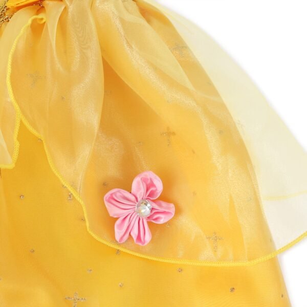 Jurebecia Princess Dress for Girls Costume Kids Off Shoulder Layered Toddler Halloween Cosplay Birthday Party Outfit up Yellow - 图片 21