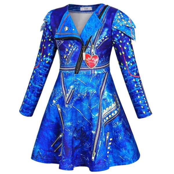 Jurebecia Princess Costume for Girls Cosplay Clothes Zipper Jacket Long Sleeve Dress Fancy Halloween Birthday Party Outfits - 图片 8