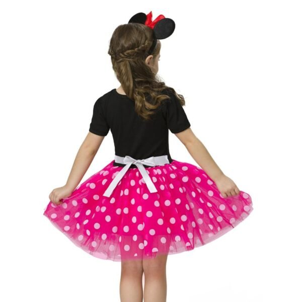 Jurebecia Girls Red Polka Dot Tutu Minnie Dress with Bow Headband Baby Toddler Party Mouse Costume for Birthday Cosplay - 图片 8