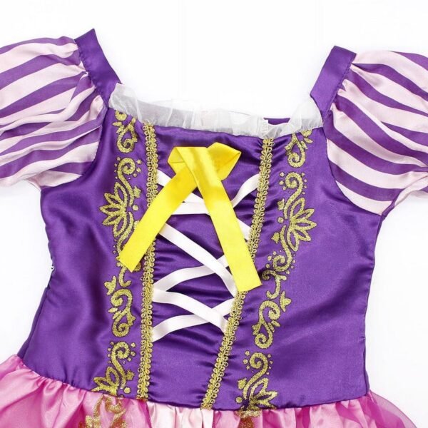 Jurebecia Girls Princess Costume, Floral Puffy Dress for Halloween Cosplay, Kids Birthday Party Dress with Accessories - 图片 10
