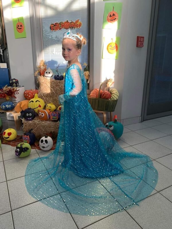 Jurebecia Girls Princess Dress Shimmering Sequin Mesh Cape & Costume-up Accessories for Cosplay Halloween - 图片 10