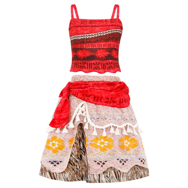 Jurebecia Princess Costume for Girls Adventure Dress Outfit Two-Pieces Crop Top Skirt Set Birthday Party Clothes Child - 图片 12