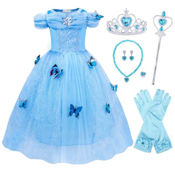 Jurebecia Princess Costume Girls Dress up Toddler Christmas Halloween Birthday Party Cosplay Fancy Kids With Accessories - 图片 8