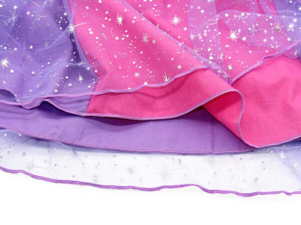 Jurebecia Girls Princess Party Dress with Puff Sleeves - Sparkly Tulle Fancy Gown for Birthday, Christmas & Special Occasions (Age 1-6, Purple) - 图片 10