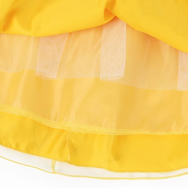 Jurebecia Princess Dress for Girls Costume Kids Off Shoulder Layered Toddler Halloween Cosplay Birthday Party Outfit up Yellow - 图片 23