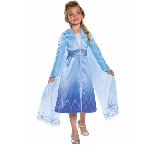 Jurebecia Snow Queen Princess Dress up Costume for Girl Birthday Party Blue Dresses up Little Girls Christmas Halloween Cosplay Costume with Accessories - 图片 16