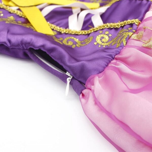 Jurebecia Girls Princess Costume, Floral Puffy Dress for Halloween Cosplay, Kids Birthday Party Dress with Accessories - 图片 12