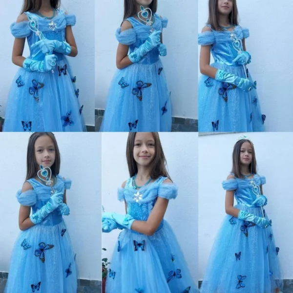 Jurebecia Princess Costume Girls Dress up Toddler Christmas Halloween Birthday Party Cosplay Fancy Kids With Accessories - 图片 6