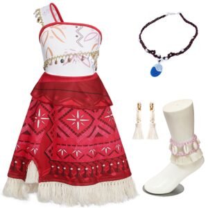Jurebecia Girls Princess Costume Ocean Adventure Dress Halloween Birthday Party Fancy Cosplay Outfits with Accessories Toddler