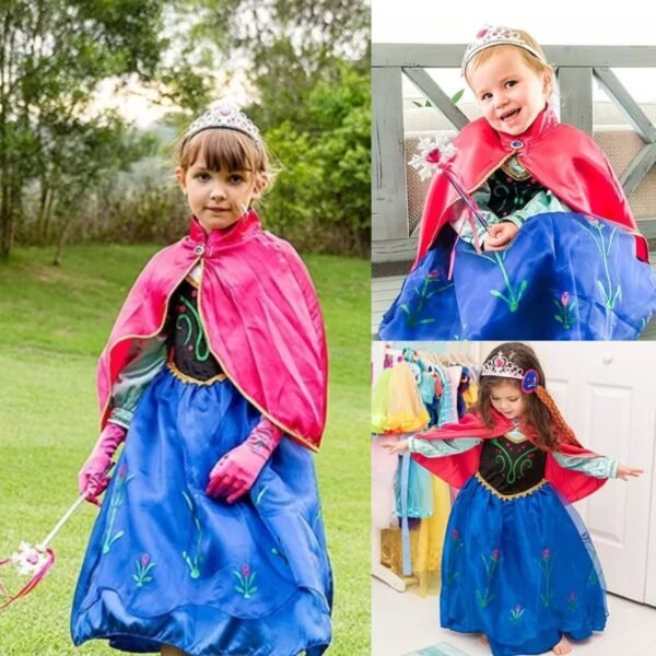 Jurebecia Princess Dress Snow Queen Costume for Girls Birthday Party Halloween Christmas Cosplay Outfit Toddler Kids - 图片 4