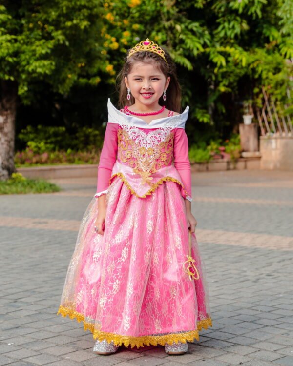 Jurebecia Girls Princess Dress up Aurora Fancy Dresses Birthday Party Cosplay for Kids Evening Gown with Accessories - 图片 10