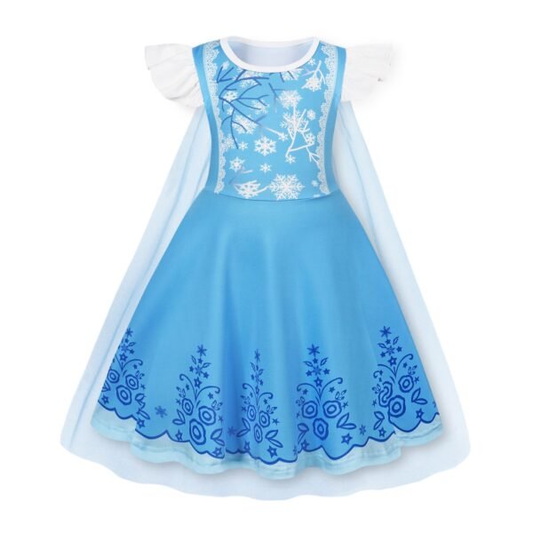 Benylion Girls Princess Costumes Princess Dresses Fancy Dress Up Outfits with Cape Birthday Party Cosplay Outfit for 5-6 Years