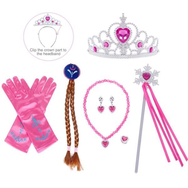 Jurebecia Princess Dress Snow Queen Costume for Girls Birthday Party Halloween Christmas Cosplay Outfit Toddler Kids - 图片 13