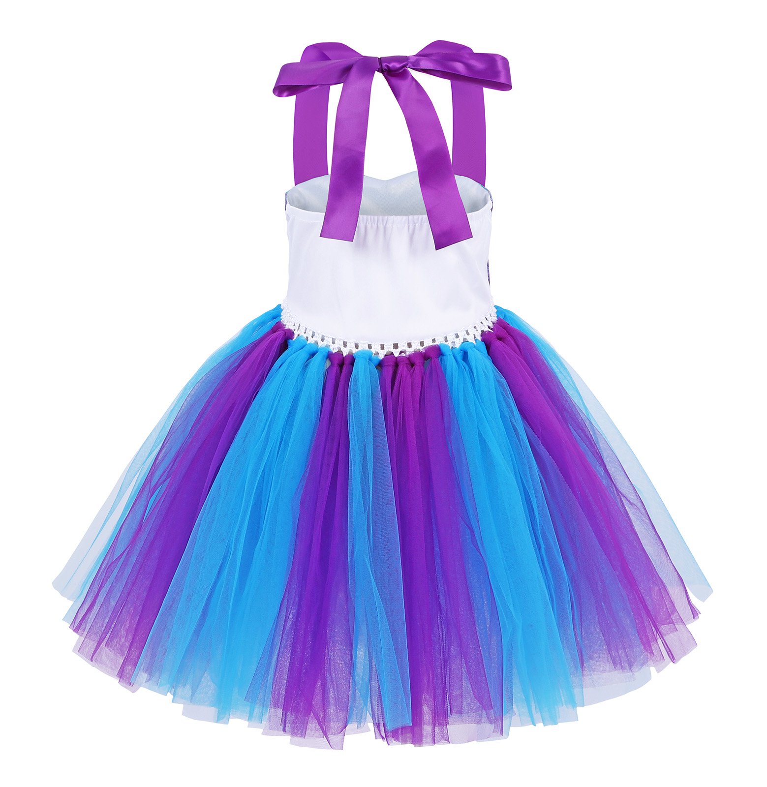 Jurebecia Princess Costume Halloween Dresses for Girls Birthday Cosplay Tutu Dress with hairband - 图片 4