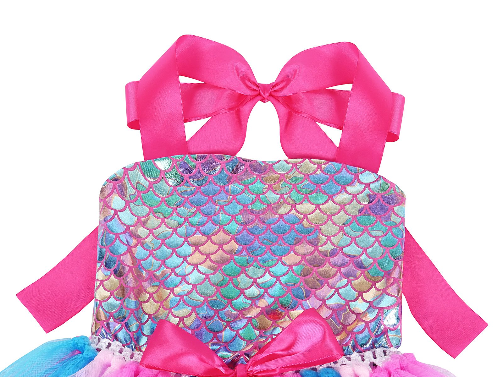 Jurebecia Little Girls Princess Dresses Cosplay Costume Birthday Party Halloween Cosplay Costumes with hairband - 图片 6