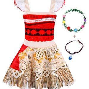 Jurebecia Princess Dress for Little Girls Fancy Costume for Kids Cosplay Halloween Christmas Outfits with Accessories Red/White