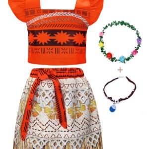 Jurebecia Girls Princess Costume Ocean Adventure Dress Ruffle Sleeve Skirt Kids Dress up Cosplay Halloween Birthday Outfit