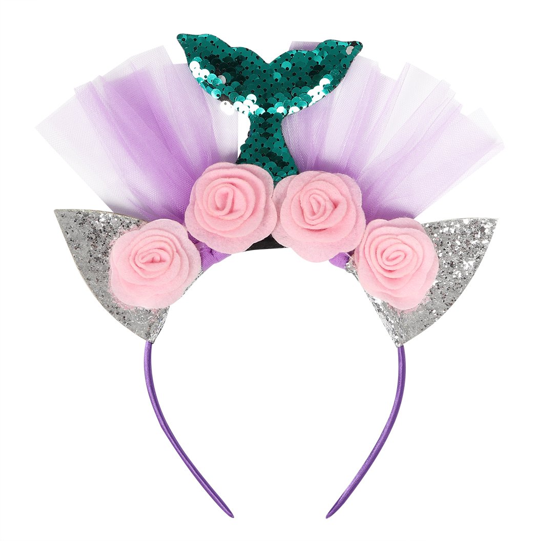 Jurebecia Little Girls Princess Tulle Dresses Sleeveless Halloween Tutu Skirt for Birthday Halloween Cosplay with Headgear - 图片 10