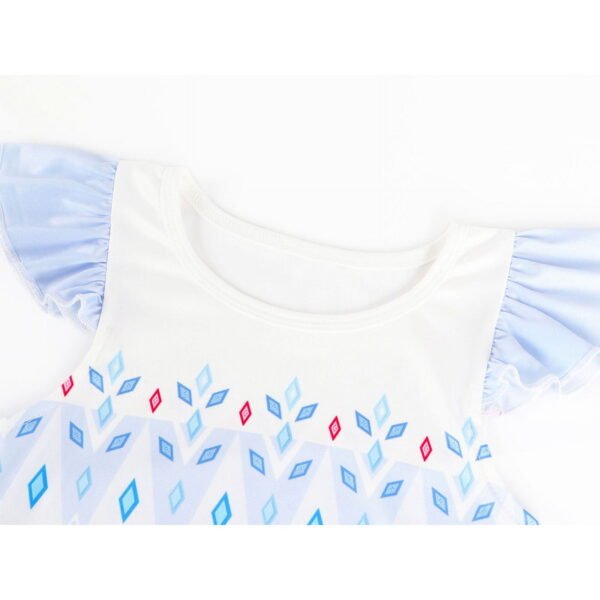 Benylion Girls Ice Princess Costume for 5-6T Outfit Birthday Party & Role Play Dresses with Crown - 图片 6