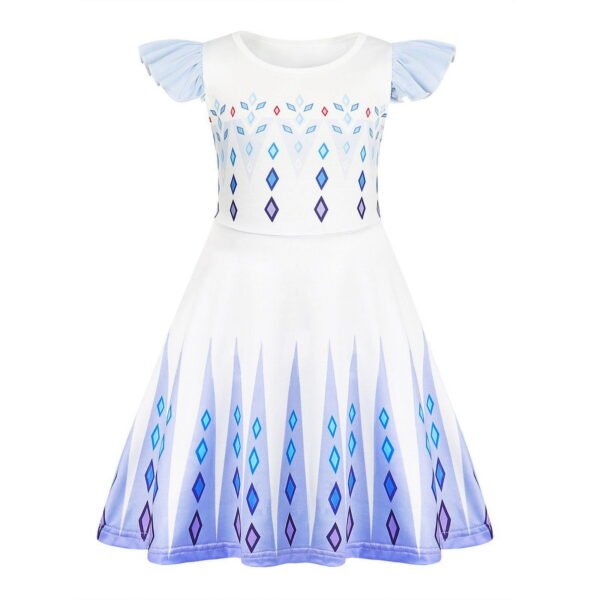 Benylion Girls Ice Princess Costume for 5-6T Outfit Birthday Party & Role Play Dresses with Crown - 图片 4