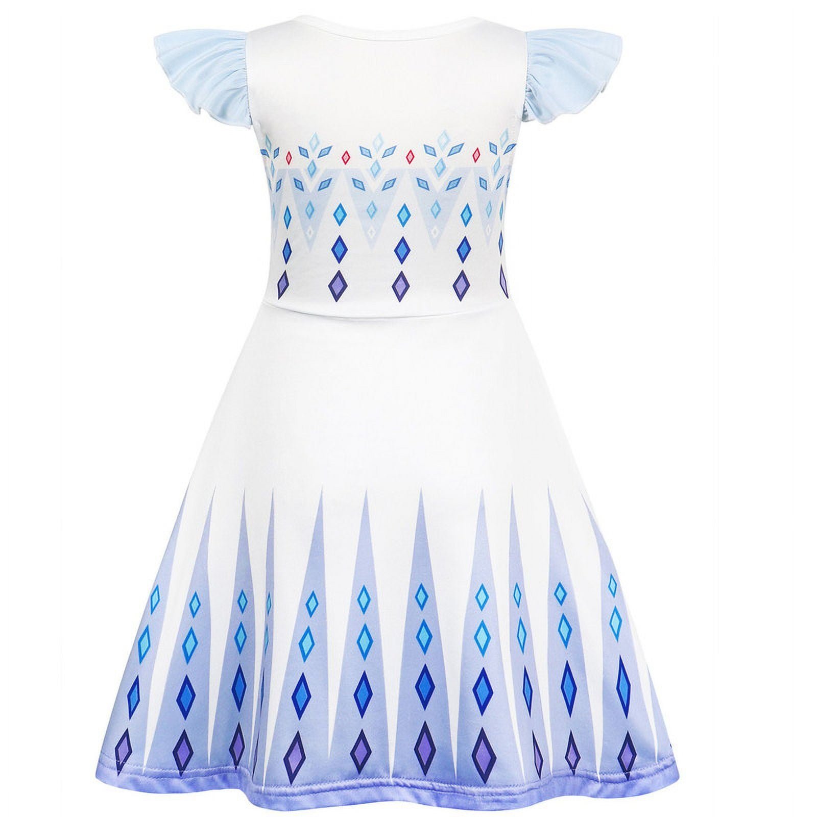 Benylion Girls Ice Princess Costume for 5-6T Outfit Birthday Party & Role Play Dresses with Crown - 图片 3