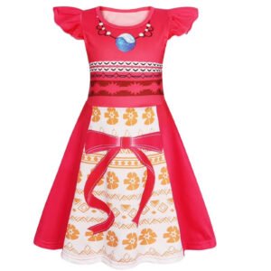 Benylion Girls Adventure Princess Dresses Moana Costume Birthday Party Dress Cosplay Role Play Clothes Outfit for 7-8 Years