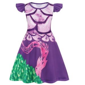 Benylion Girls Princess Dresses Descendants Costume Birthday Party Dress Cosplay Outfits Role Play Clothes Outfit for 5-6 Years