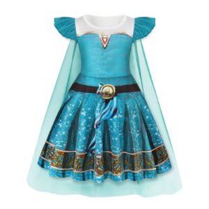 Benylion Girls Princess Costumes Princess Dresses Fancy Dress Up Outfits with Cape Birthday Party Cosplay Outfit for 5-6 Years