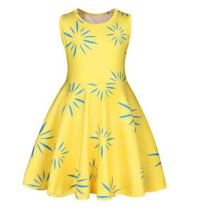Benylion Girls Disgust Costume Cartoon Joy Costume Dress up for Kids Cosplay Party Sleeveless Dress Outfit for 3-4 Years