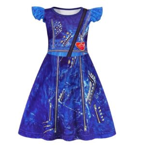 Benylion Girls Princess Dresses Descendants Costume Birthday Party Dress Cosplay Outfits Role Play Clothes Outfit for 5-6 Years
