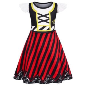 Benylion Girls World Book Day Costumes for Girls Pirate Costume Kids Role Play Outfits Pirate Costume Kids Stage Performance Dress up Outfits for 5-6 Years