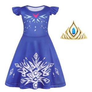Benylion Girls Princess Dresses Ice Costume Birthday Party Dress Cosplay Outfits Role Play Clothes Outfit for 5-6 Years