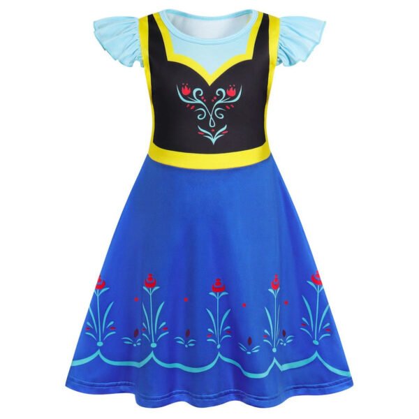Benylion Girls Ice Anna Dress Princess Anna Costume with wig for Role Play & Birthday Parties for 5-6 Years - 图片 5