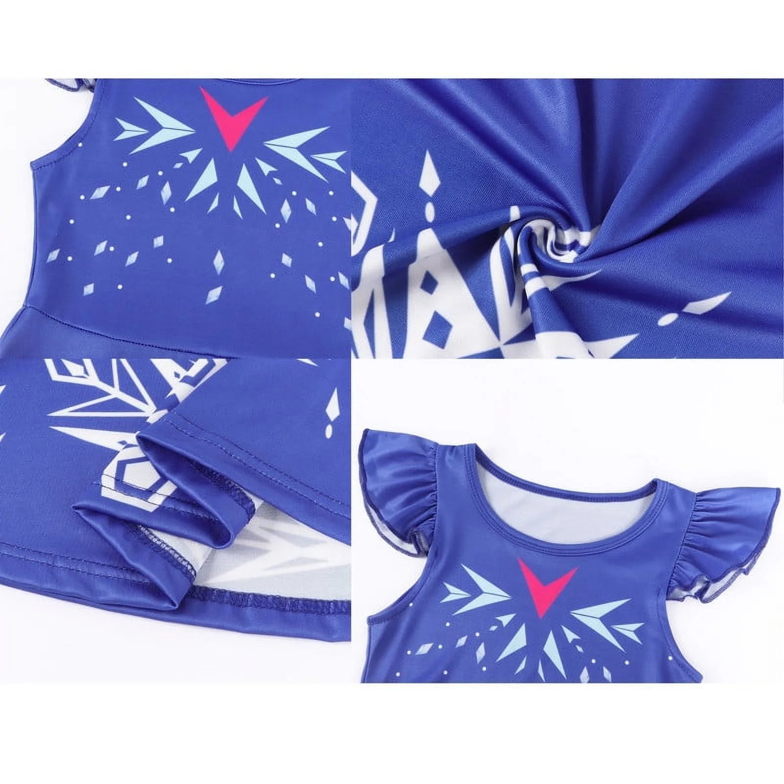Benylion Girls Princess Dresses Ice Costume Birthday Party Dress Cosplay Outfits Role Play Clothes Outfit for 5-6 Years - 图片 2
