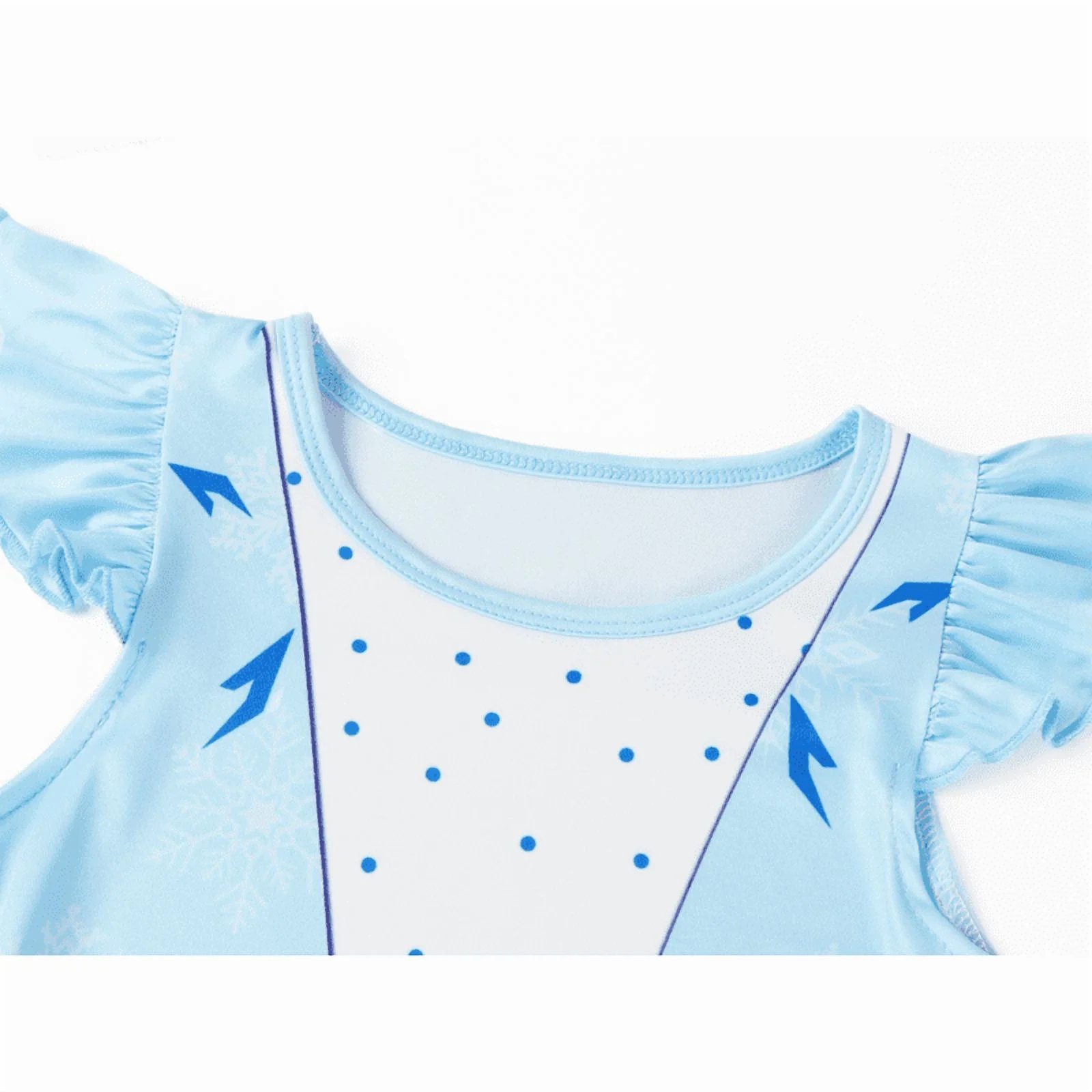 Benylion Girl's Ice Princess Short Sleeve Dress Printed Casual Swing Twirl Skirt For Holiday Theme Party Outfits for 5-6 Years - 图片 6