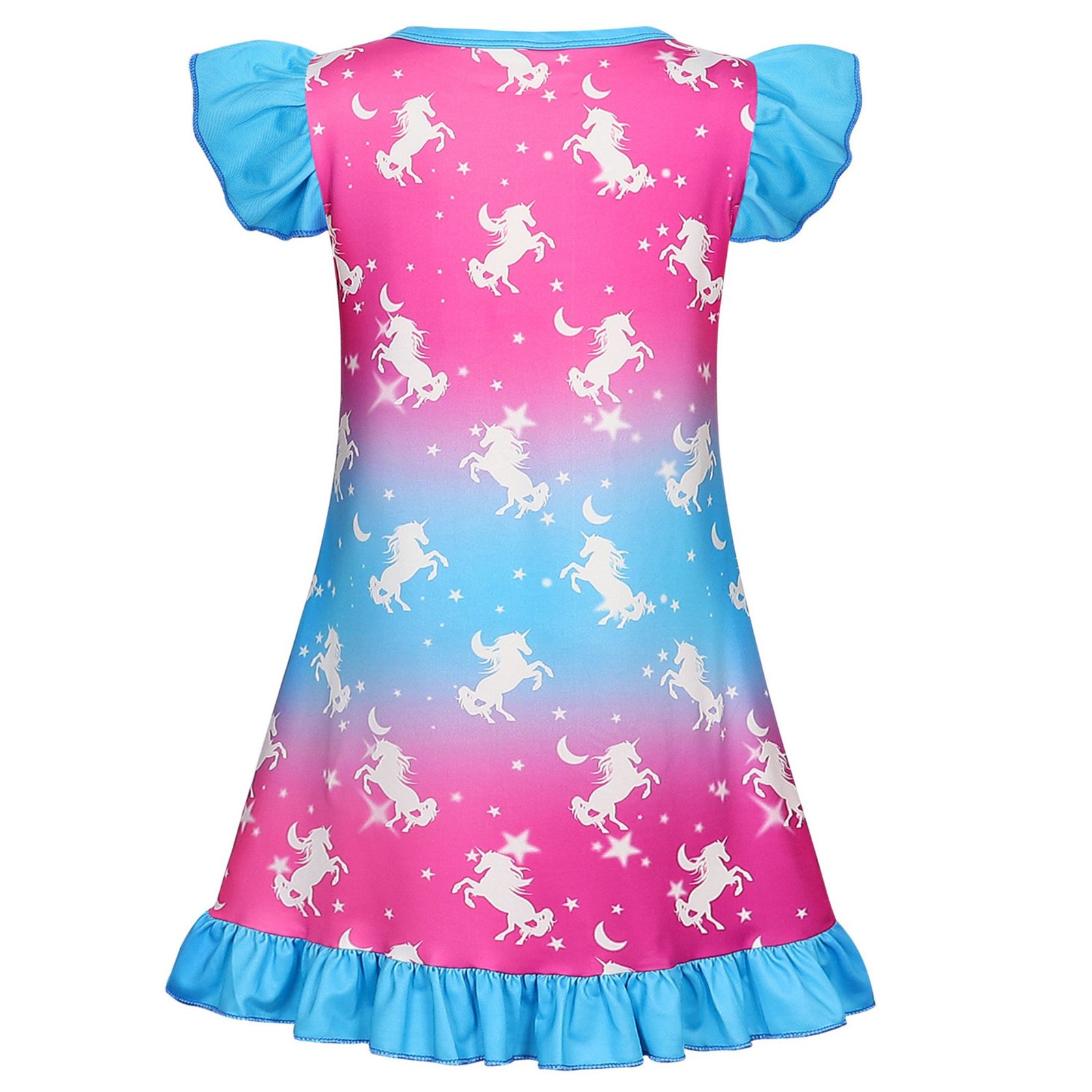 Jurebecia Girls Nightgowns Unicorn Nightgown Princess Pajama Dresses for Girls Sleepwear Night Kids Toddler Soft Nightgown 110 CM 3-4 Years - 图片 9