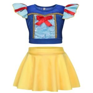 Marendyee Girls Bikinis Two Piece Swimsuit Snow White Princess Bikini Set Toddle Kids Ruffles Bathing Suit Role Play Swimwear 120 cm 5-6 Years