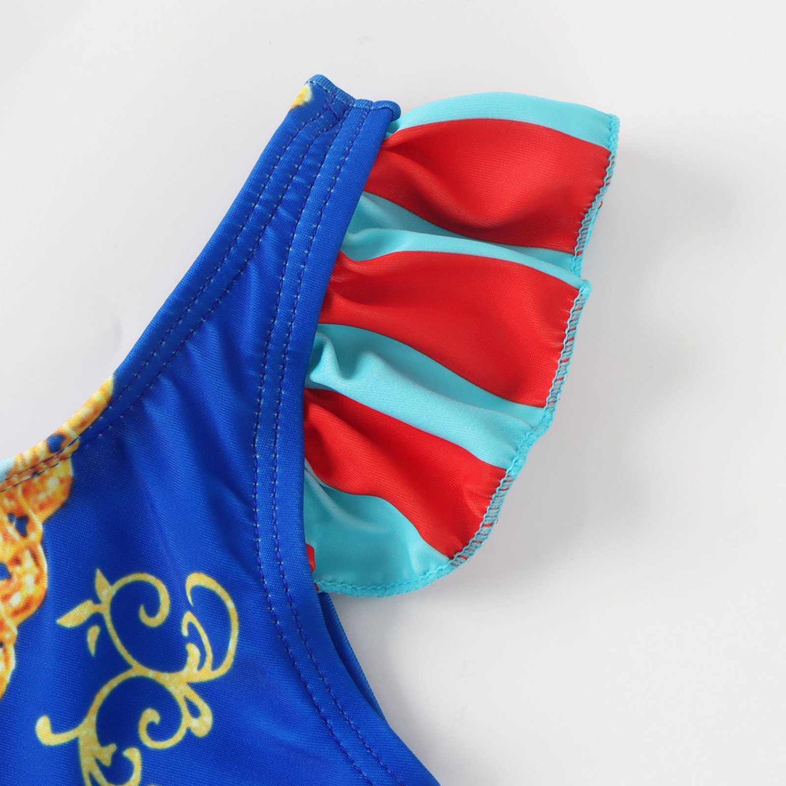 Marendyee Girls Princess Swimsuits for Girls One Piece Short Sleeve Swim Dress with Skirt UPF 50+ Floral Bright Bathing Suits for 3-10 Years - 图片 14